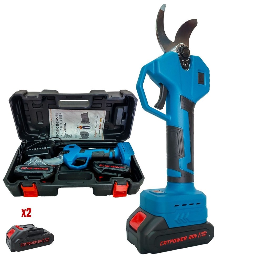 CATPOWER 1340 Kömürsüz Akülü Bağ Makası 35 mm 20 V 2.0 Ah