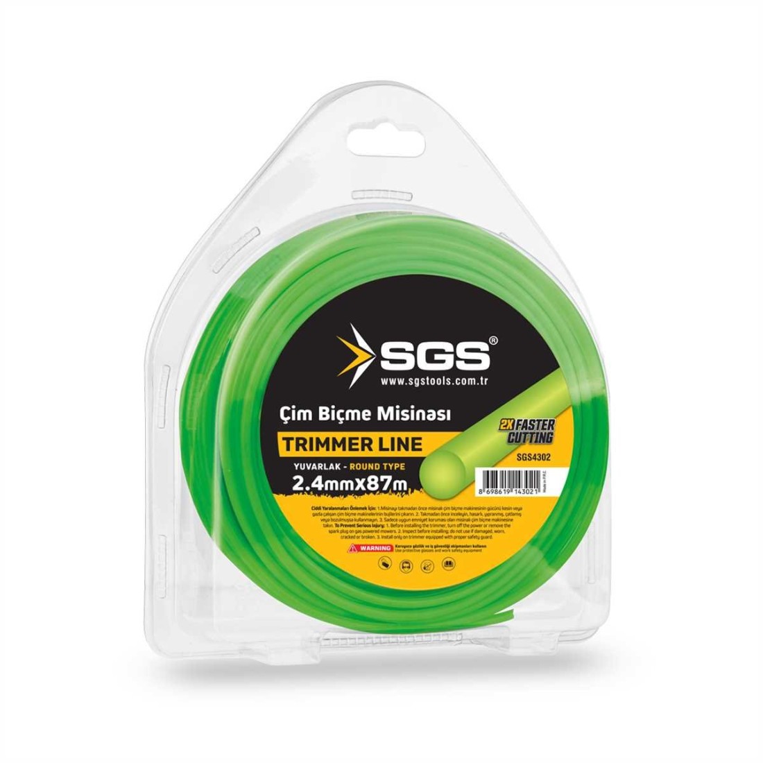 SGS4302 Yuvarlak Tırpan Misinası 2.4 mm × 87 m