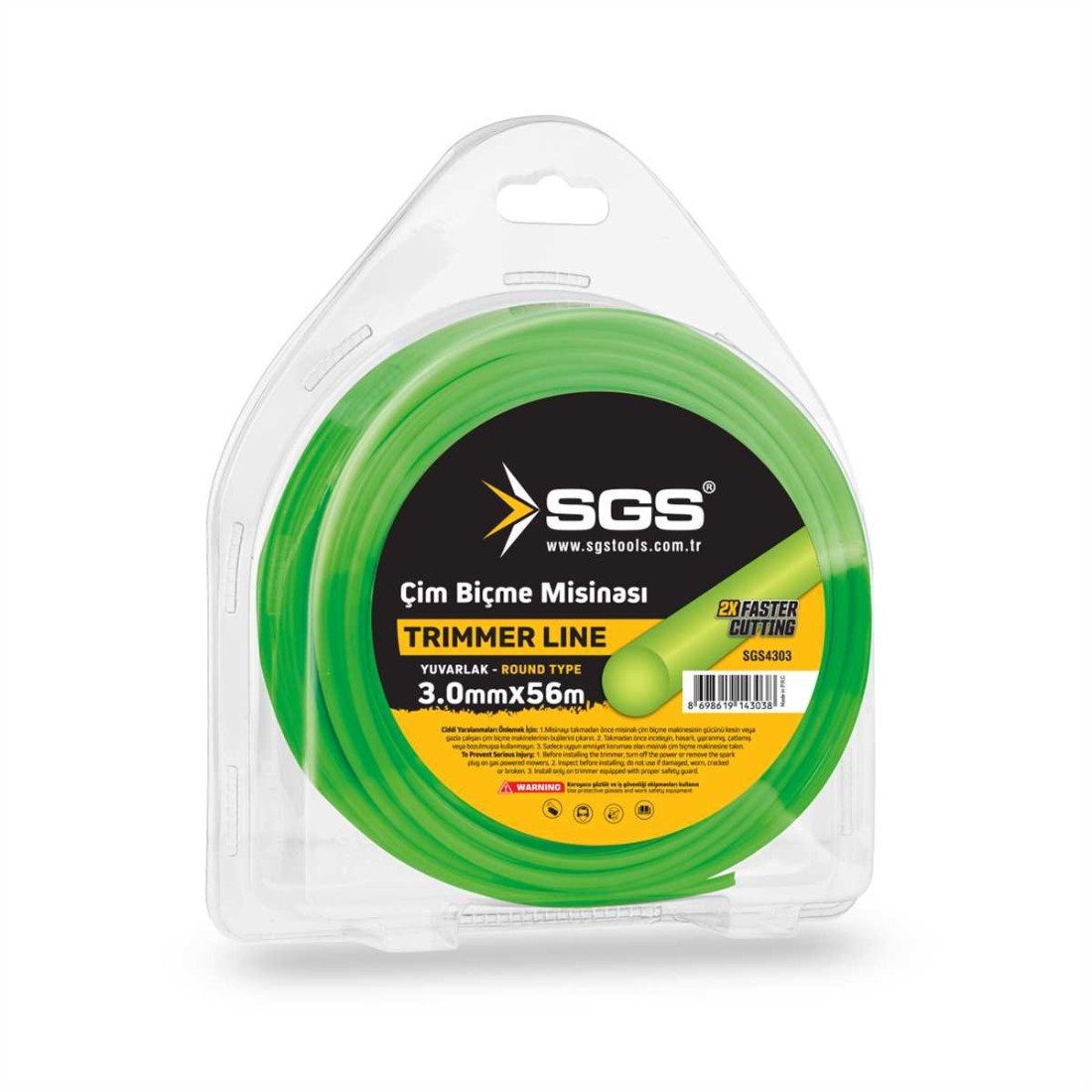 SGS4303 Yuvarlak Tırpan Misinası 3 mm × 56 m