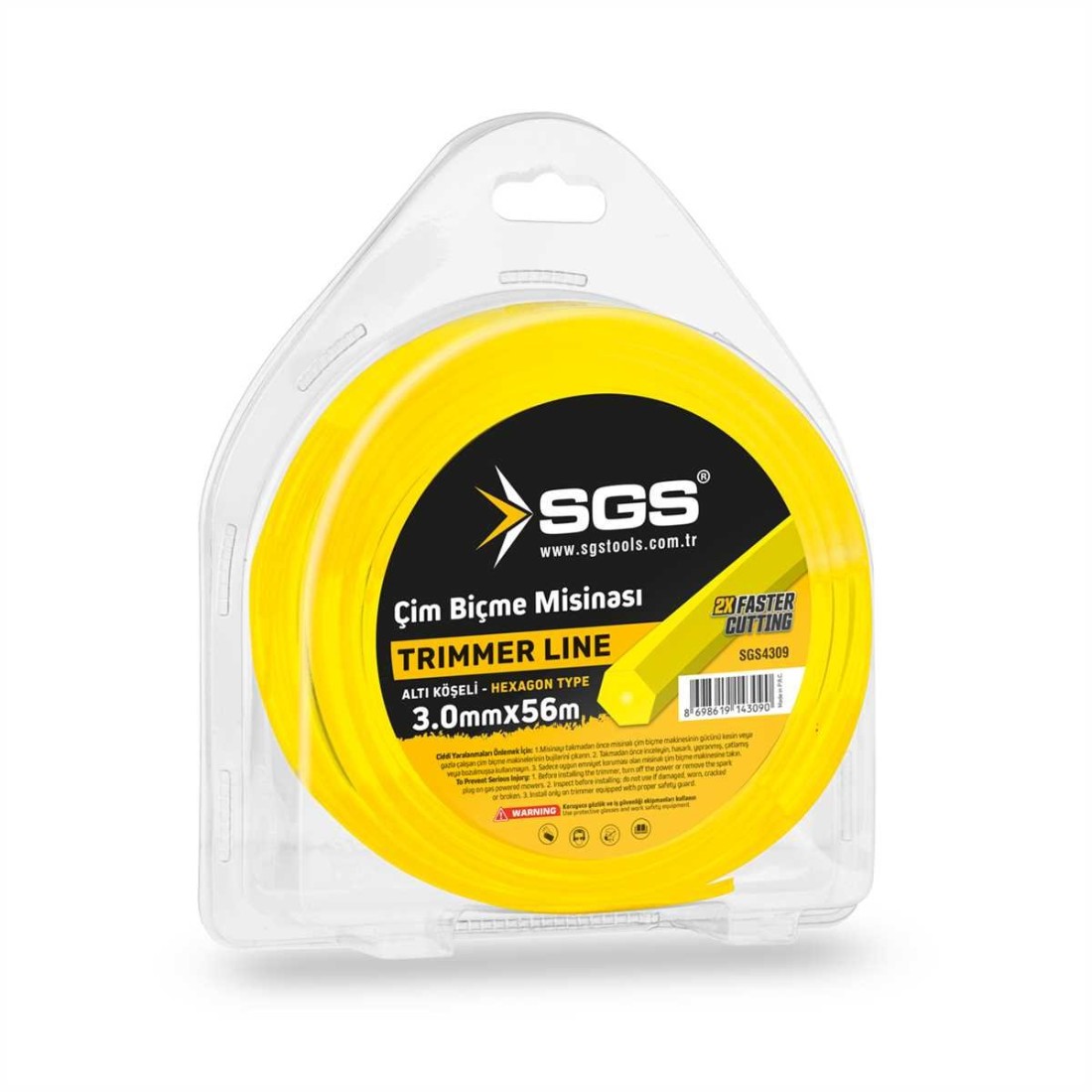 SGS4309 Altıgen Tırpan Misinası 3 mm × 56 m