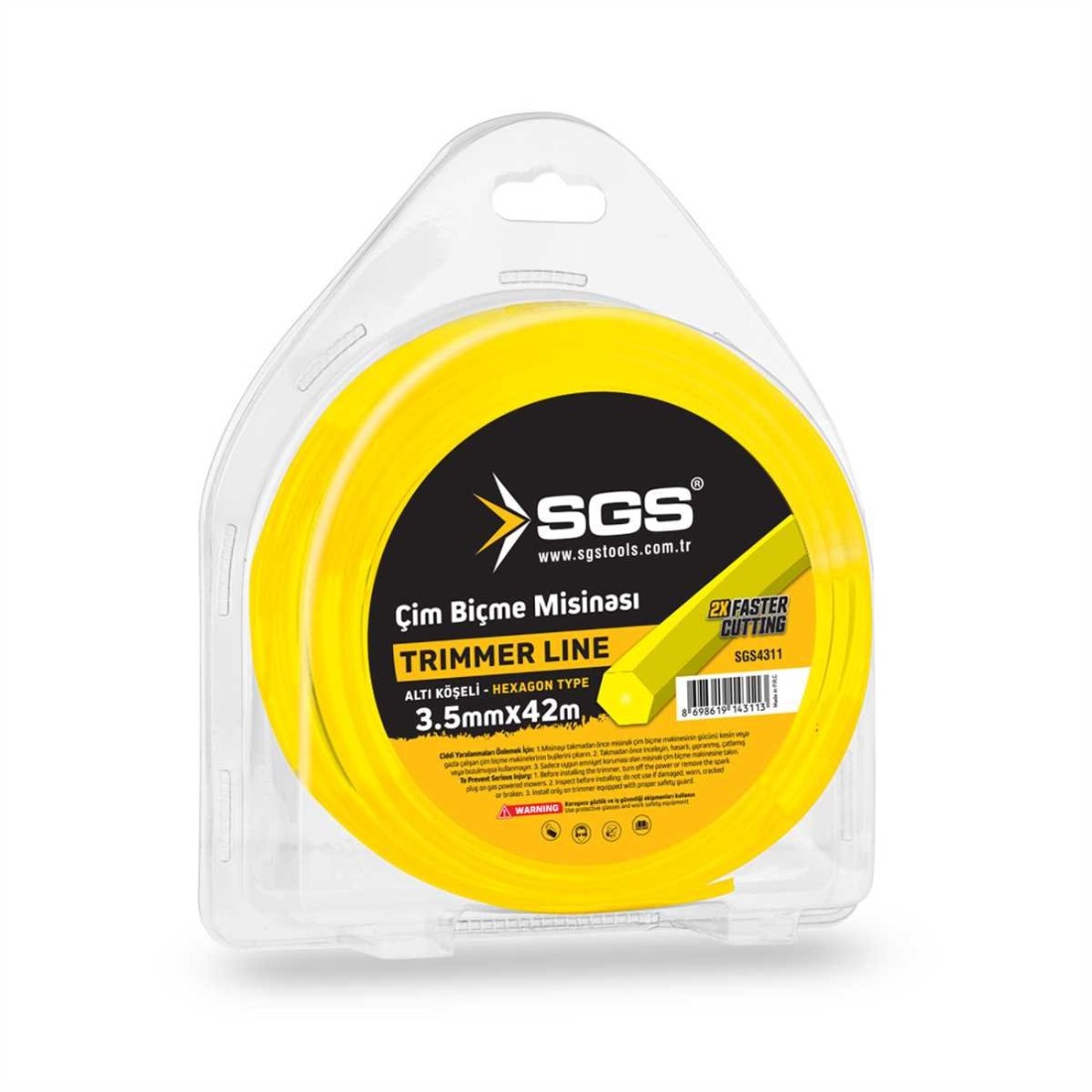 SGS4311 Altıgen Tırpan Misinası 3.5 mm × 42 m