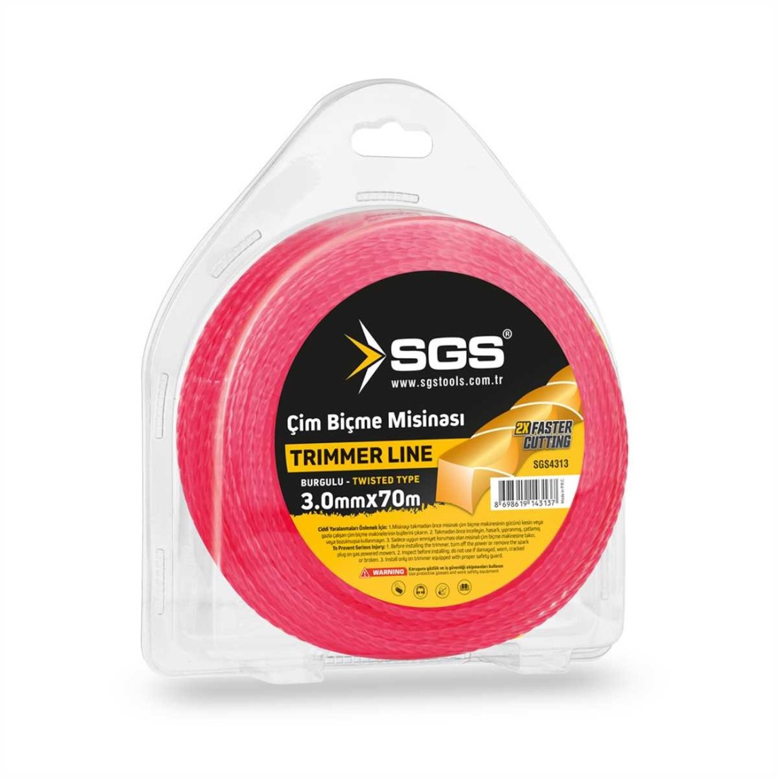 SGS4313 Burgulu Tırpan Misinası 3 mm × 70 m