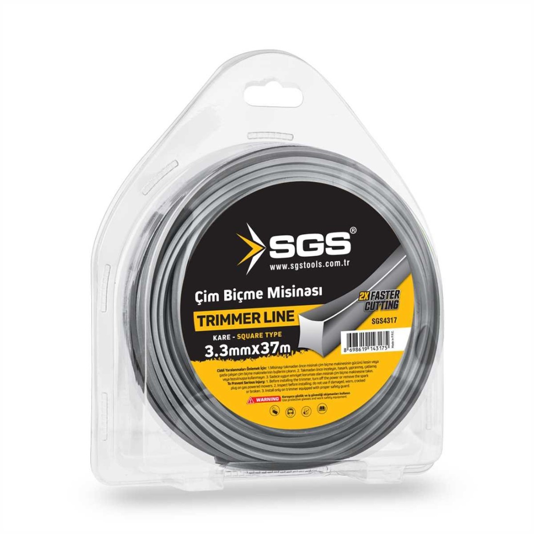 SGS4317 Kare Tırpan Misinası 3.3 mm × 37 m