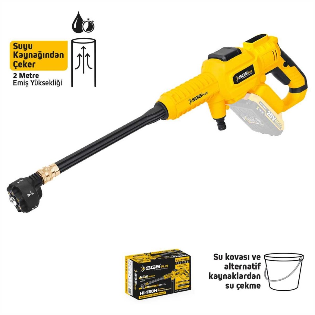 SGS5410B Akülü Basınçlı Yıkama Makinesi 30 Bar Solo